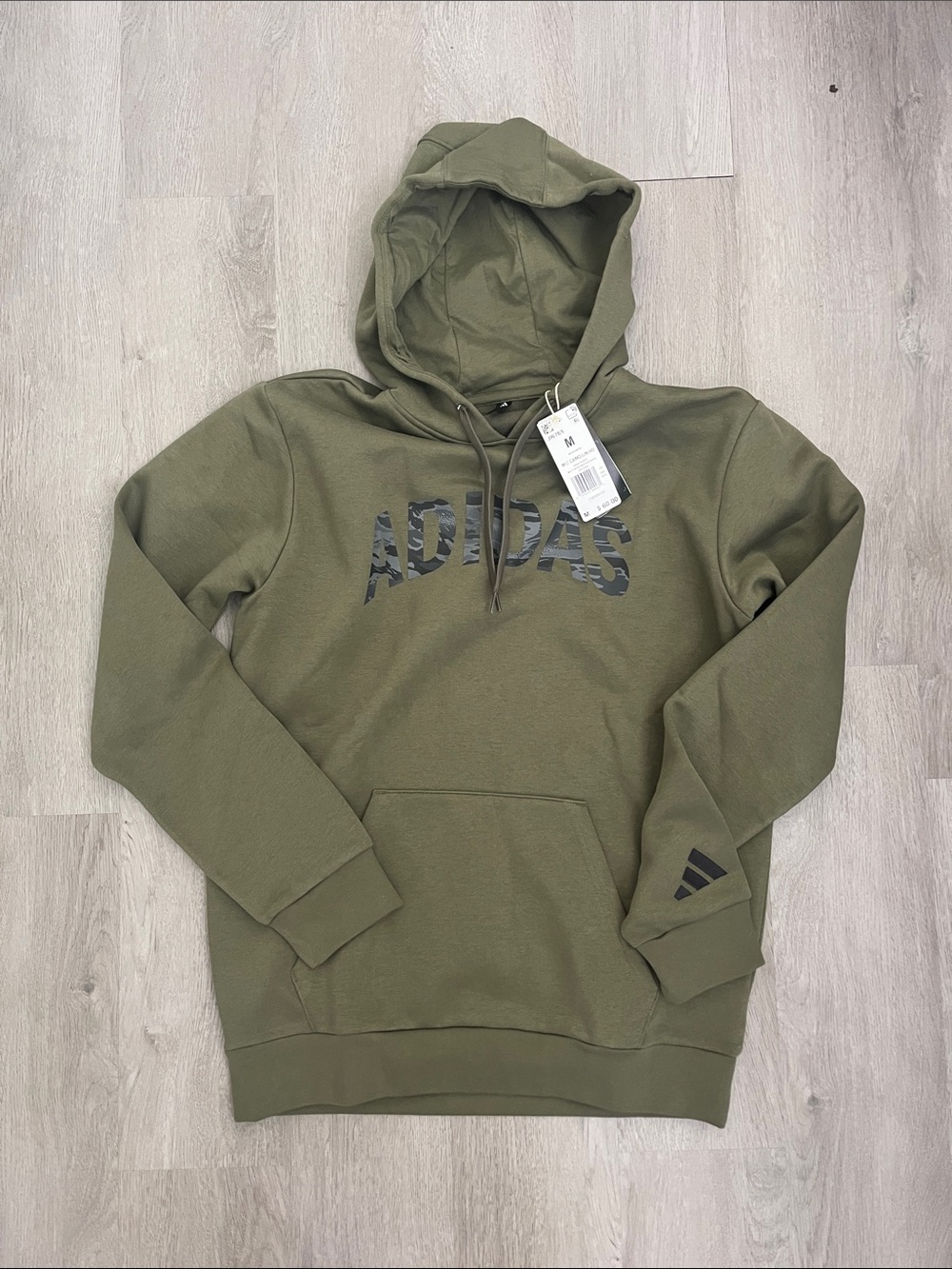 adidas Olive Green Logo Pullover Hoodie